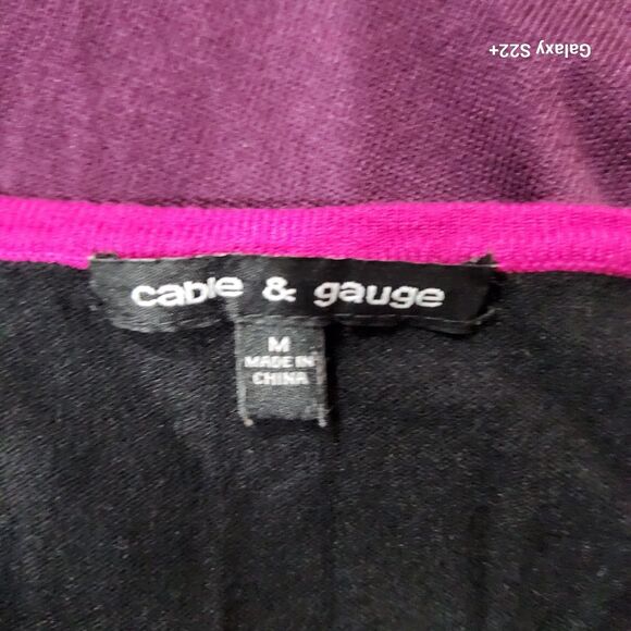 Cable & Gauge Colorblock Sweater Womens SZ Medium Zipper Detail Polished Simple - Picture 2 of 4